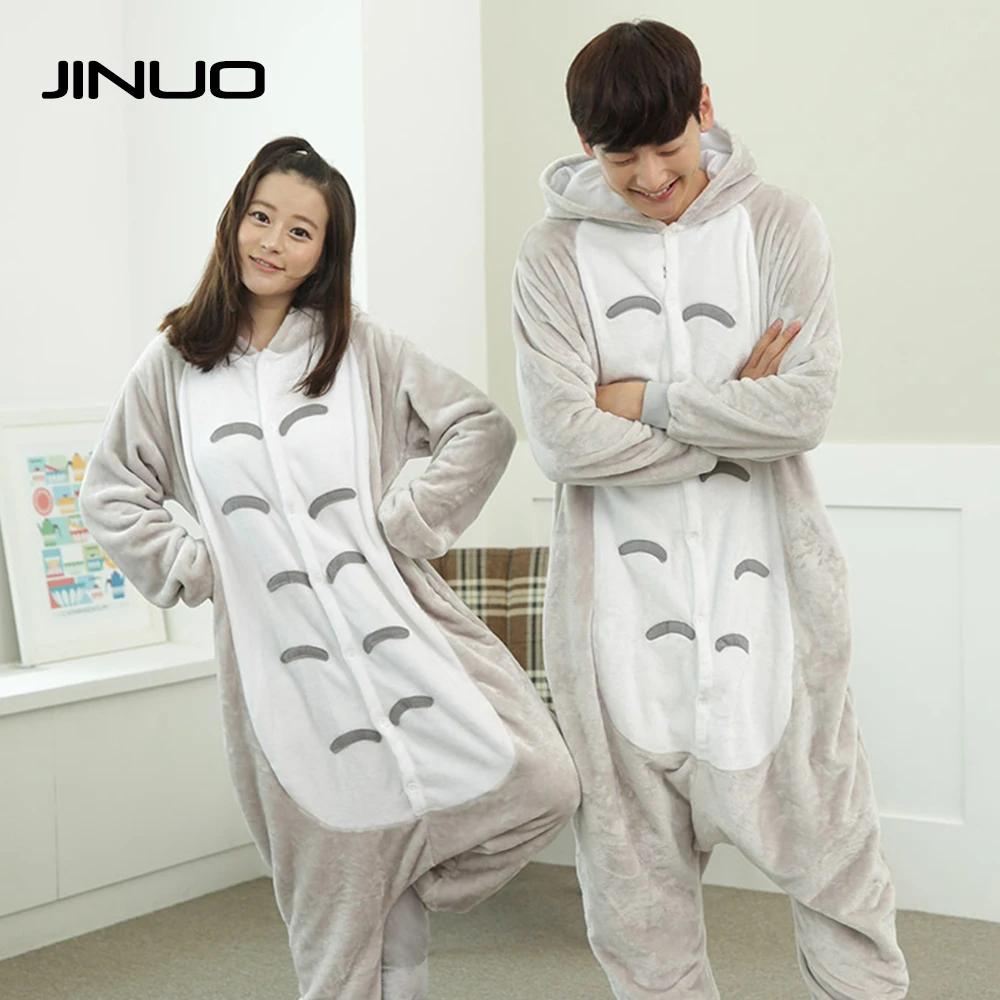 JINUO Winter Pajamas Adult Chinchilla Pajamas Animal Mens Women Cat ...