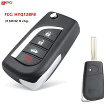 Keyecu nowy wymienny zdalny klucz składany 4 przycisk 315MHz H Chip dla Toyota Camry 2018 2019 TOY48 Blade FCC ID: HYQ12BFB