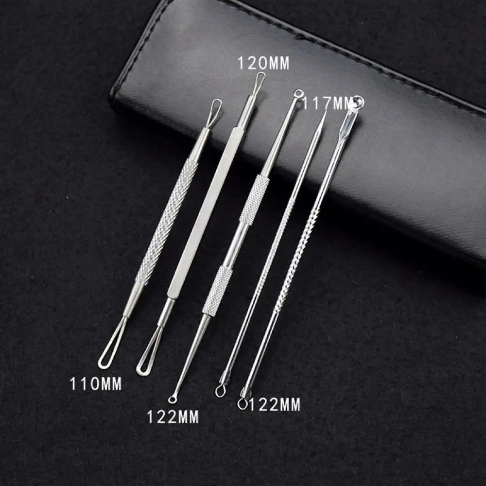 

5Pcs/Set Skin Care Blackhead Comedone Acne Pimple Blemish Extractor Remover Face Cleaning Beauty Tools
