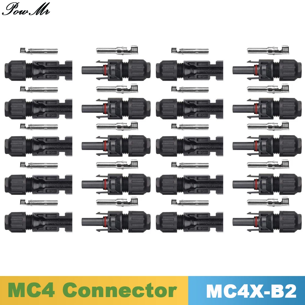 

10 Paris MC4 Connector Male and Female Solar Panel Cable 2.5mm2/4mm2/6mm2 Waterprrof PowMr