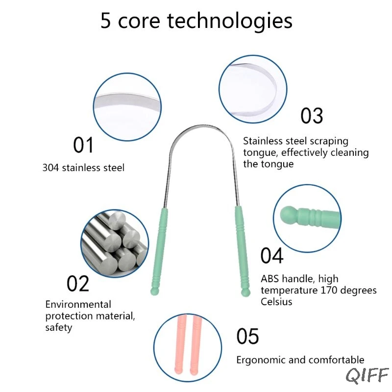 1 шт., скребок для языка из нержавеющей стали, очиститель свежего дыхания, очищающая зубная щетка с покрытием для языка, инструменты для гигиены полости рта