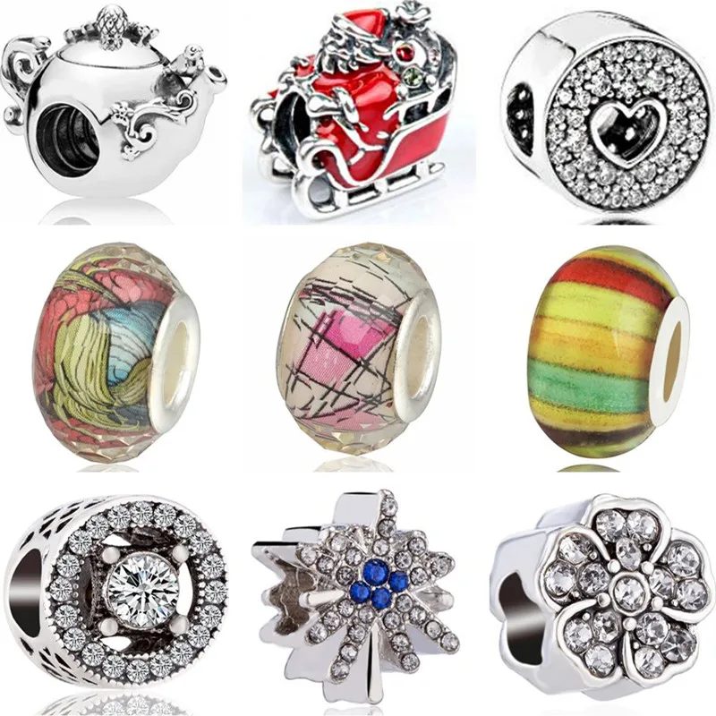 

Fresh Style Small Statement Ball Shell Flowers Teapot Stars Crystal Charms Beads Fit Pandora Bracelets for Women DIY Jewelry