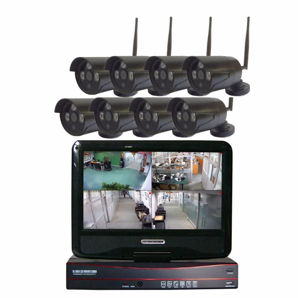  JSA 8CH SISTEMA DE CCTV inalámbrico 960 P NVR 8 piezas 1.3MP IR al aire libre P2P Wifi IP CCTV Cáma