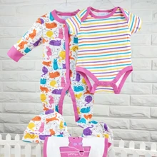 Новорожденных комплекты одежды для маленьких девочек хлопок для малышей спортивный костюм