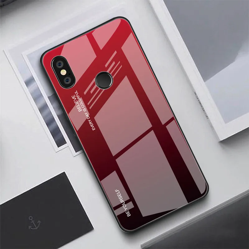 Модный чехол из закаленного стекла для Xiaomi Redmi Note 7 5 6 Pro, защитный чехол для задней панели, чехол для Redmi Note 5 K20 Pro GO - Цвет: 02