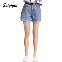Saiqigui 2019 Лето Шорты Дамская мода теплые джинсовые шорты карманов пикантные женские шорты джинсы с поясами pantalones, mujer