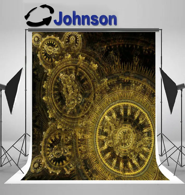 

mechanic Golden Steampunk Gears photography backgrounds Vinyl cloth High quality Computer print party backdrops