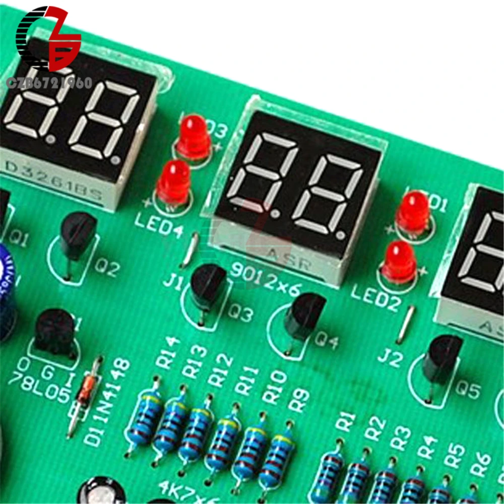 DIY Kit модуль 9 V-12 V AT89C2051 6 цифровой светодиодный Запчасти для электронных часов