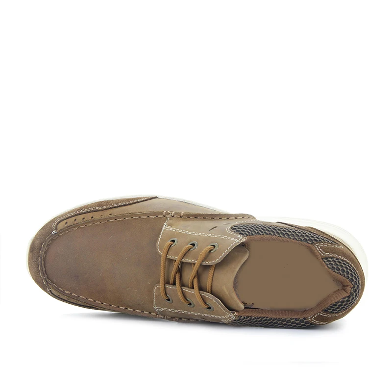 Livre Respirável Mens Luz Homens Caminhadas Rendas Ar Sapatos Ao Oxfords Até Altura Para Chegada Couro Nova 2019 Casuais De Marrom Aumento wRxaOET