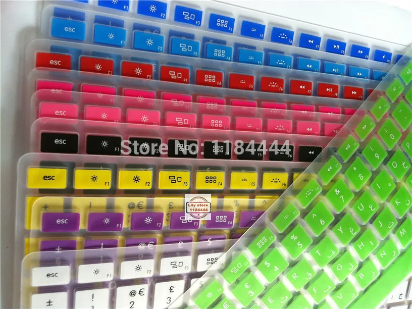 

For Mac Book Air 13 Pro15" Silicone Protective Film European Arabic Keyboard Stickers For Macbook Air Pro Retina 13 15