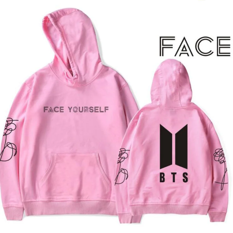 БЦ лица себя розовый балахон Jungkook jhope jin jimin v suga из флиса с длинными рукавами