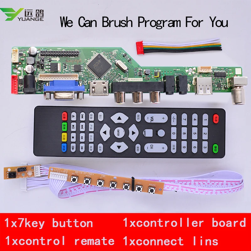 Универсальный ЖК светодиодный ТВ контроллер skr 03 8501 плата драйвера ПК/VGA/HDMI/USB +