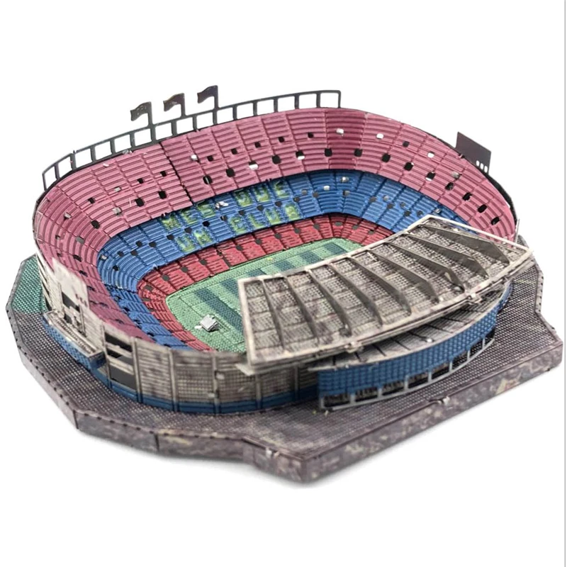 Camp Nou 3D металлические Пазлы футбольное поле модели наборы лазерной резки собрать головоломки подарки для взрослых игрушки Испания футбол здание домашний декор