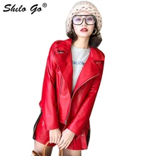 Шило GO кожаная куртка Женская Весенняя мода Овчина натуральная кожа пальто воротник с лацканами молния заклепки ремень повседневная куртка