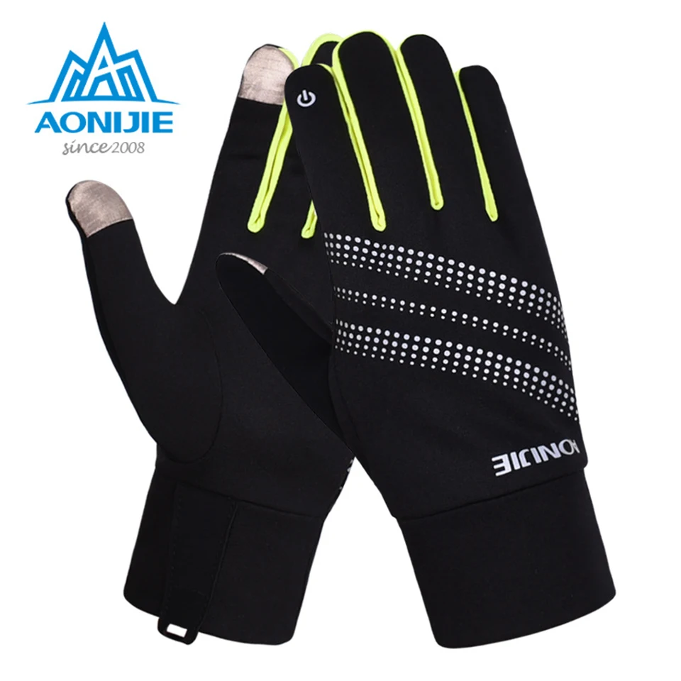 AONIJIE Outdoor Sports Windstopper Gloves Black Riding Glove Motorcycle