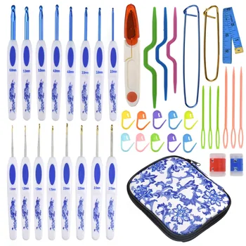 

16pcs Crochet Hooks Set Chinese Style 1.0-6.0mm Aluminum Knitting Needles Weaving Sweater Weave DIY Knitting Tools with Case