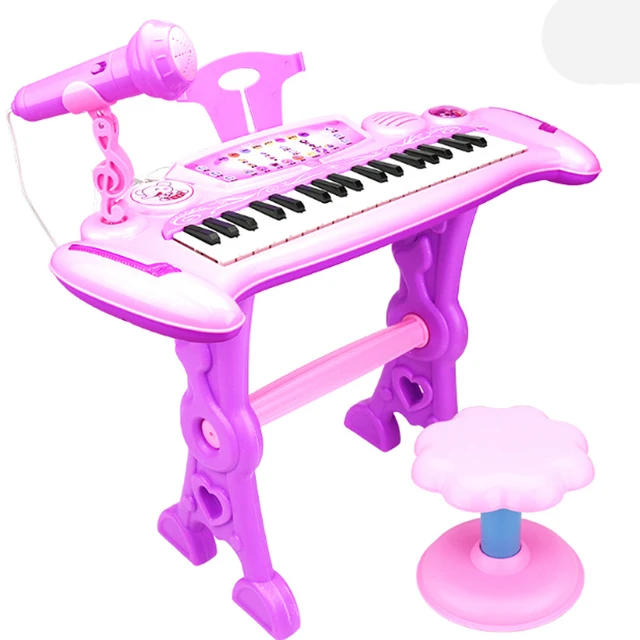 Teclado Infantil 49 teclas semi profissional MP3 c/ microfone em