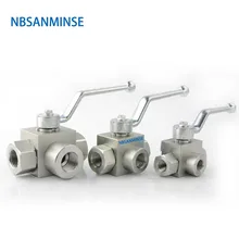 Hydraulic High Pressure Ball Valve 3 Way Male Thread KHB3K - G 1/4 3/8 1/2 31.5Mpa Carbon Steel Industry NBSANMINSE
