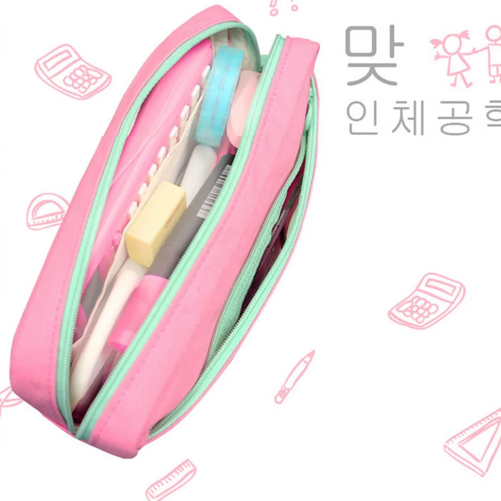 

Cute School Pencil Case For Girls Large Capacity Canvas Pencil Bags Multifunction Pencase Storage Manager Stationery
