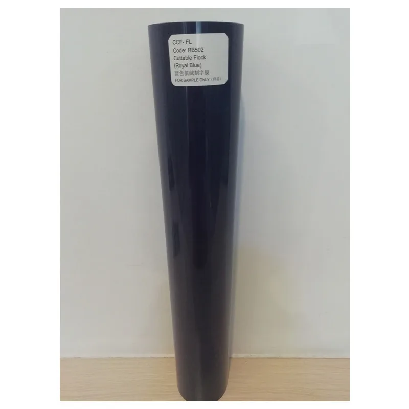 

Flock Cuttable Pu Flex Vinyl Film Blue Color 0.5mx1m Roll size (20"x39.37")