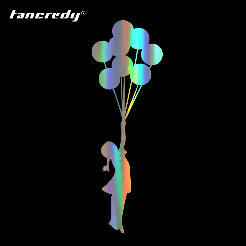 

Tancredy 17.8*5.7CM Flying Balloon Girl Car Styling Decorations Stickers Vinyl Decal Window Artistic Waterproof Car Accessories