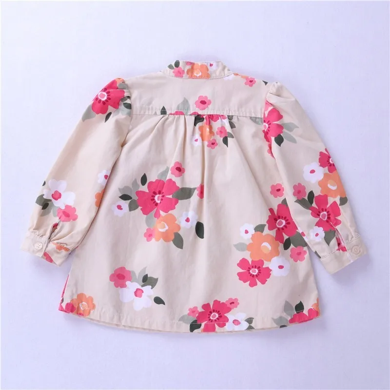 Осенняя Блузка для девочек, рубашка для девочек детские топы с длинными рукавами и цветочным рисунком, одежда для маленьких девочек Детская рубашка, одежда для детей красивая детская одежда