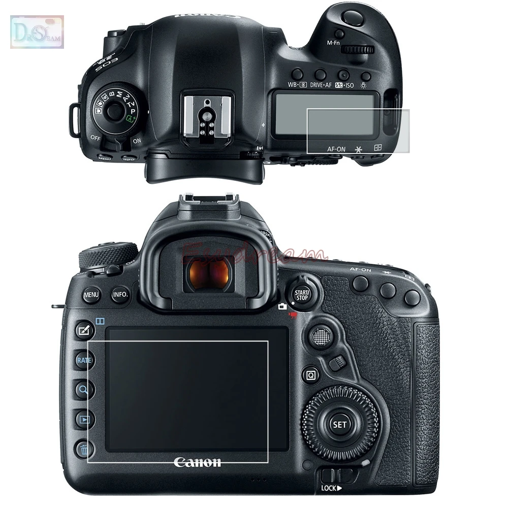 

Protective Self-adhesive Glass Main LCD + Film Info Screen Protector Guard Cover for Canon EOS 5D4 5D Mark IV MK4
