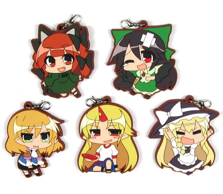 

Touhou Project Original Japanese anime figure rubber Silicone mobile phone charms keychain strap