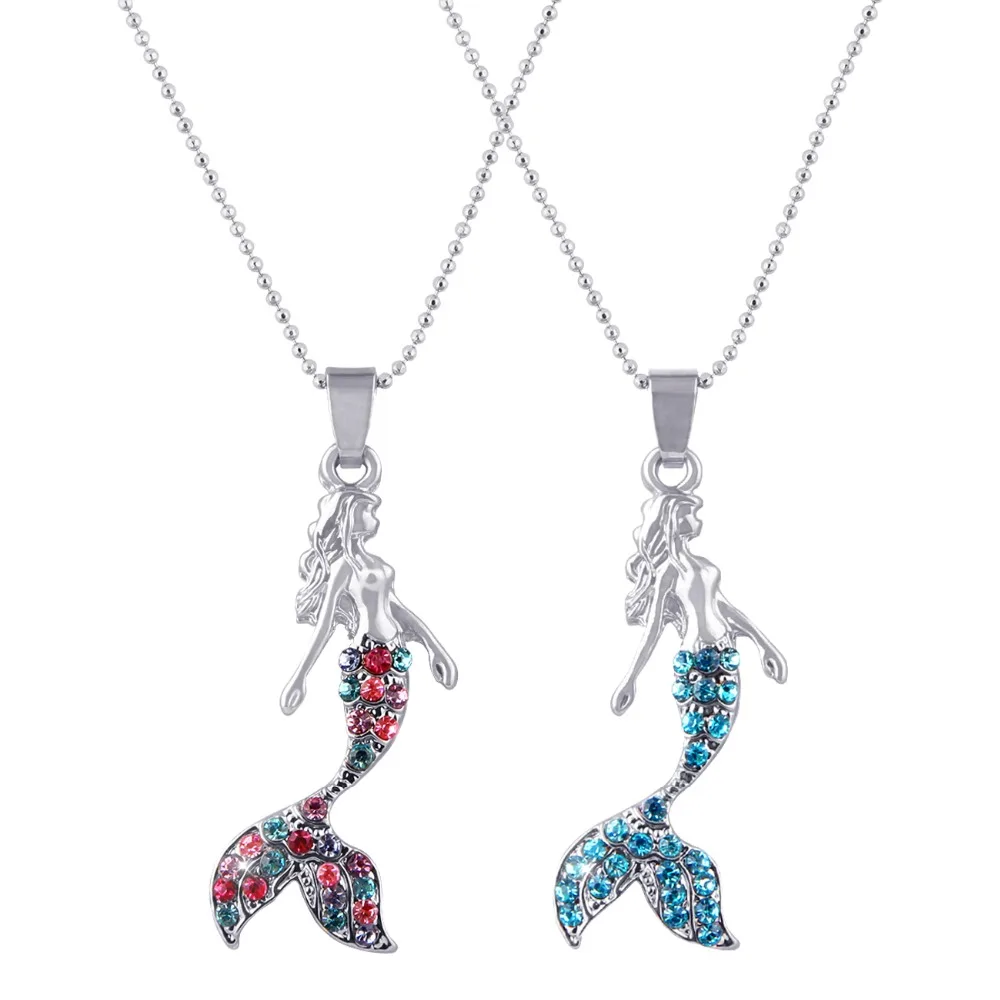 

1pc Mermaid Pendants necklace Vintage Fairytale Ocean Sea Necklaces Women Girl Clavicular Chain Beach Jewelry Accessories Choker