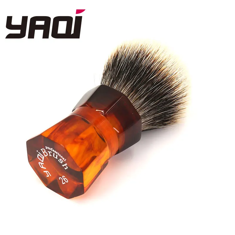 Yaqi 26 مللي متر موكا اكسبرس اثنين الفرقة الغرير الشعر الرجال اللحية الحلاقة فرشاة