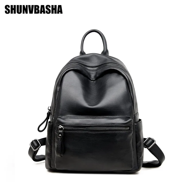SHUNVBASHA 2017 Fashion Leather Famous Brand Designer School font b Backpack b font Student Travel font
