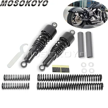

Black Drop-in Shock Absorbers 10.5" Shocks Front Rear Lowering Slammer Kit for Harley Dyna FXD FXDL FXDB 1991-2005