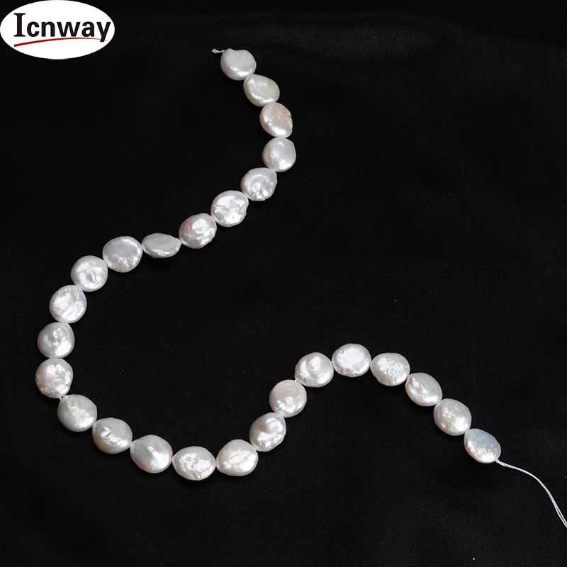 Натуральный белый пресноводный жемчуг AA 12-13 мм 15 дюймов DIY ожерелье браслет