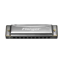 Горячая Flanger FH-01 Блюз диатоническая губная гармоника стандарт 10 отверстий 20 Тон с кейсом Ключ C для начинающих профессионалов