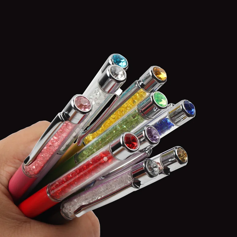 1pcs/lot New fashion design pen on the top diamond crystal ball pen 10