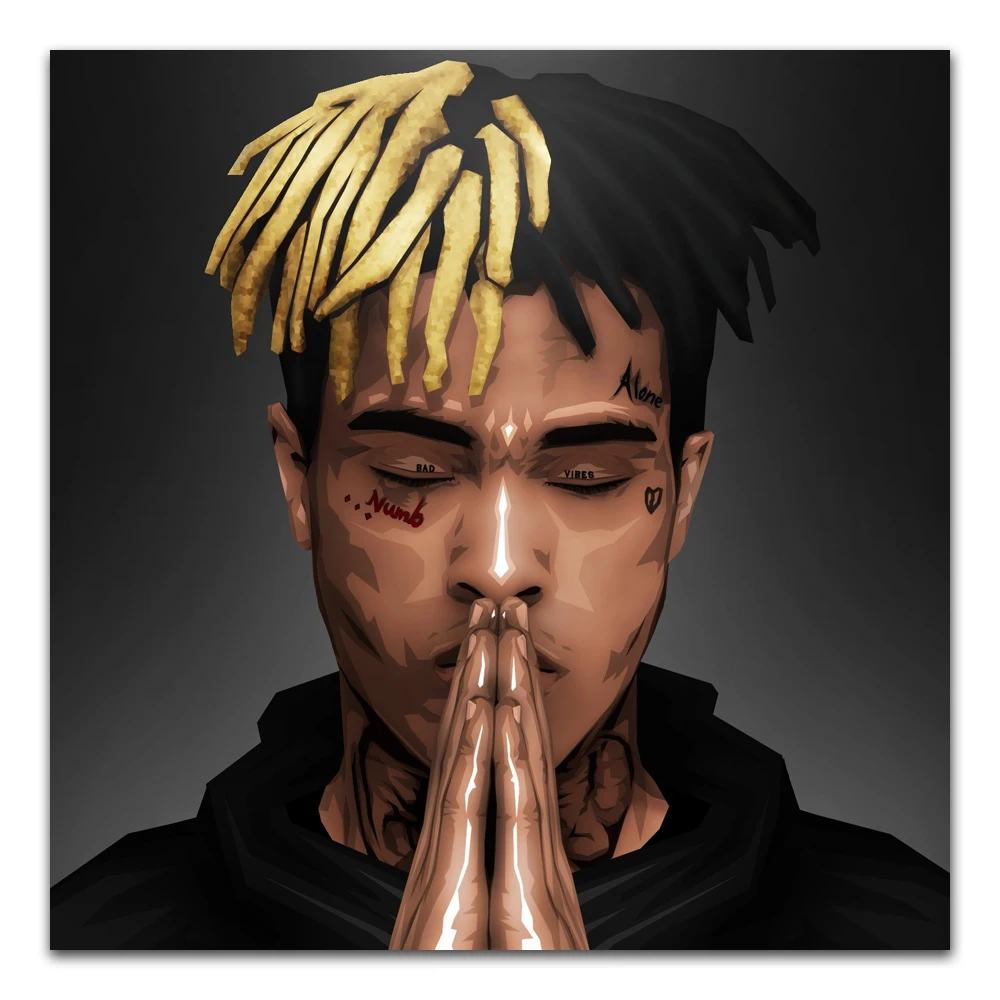 

TX041 Hot XXXTentacion 2018 American Rapper Hip Hop Music Star 24x24" A3 A4 Poster Art Silk Canvas Home Room Wall Print Decor