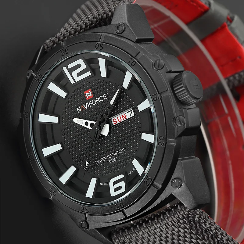 

NAVIFORCE Men Military Quartz Watches Mens Sports Waterproof Wristwatches Male Nylon Strap Date Analog Clock Relogio Masculino