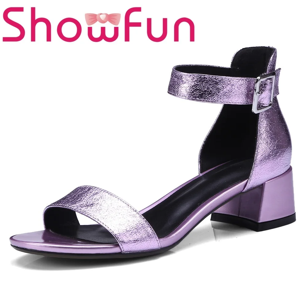 Showfun натуральная кожа женская обувь платье Модные Твердые пряжки ремень с