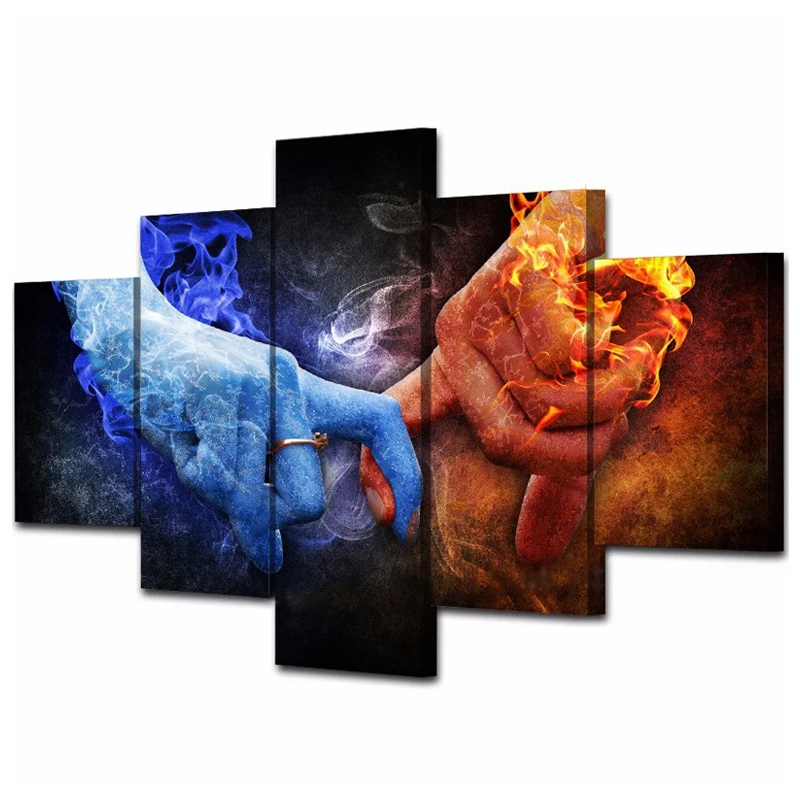 

Icon Diamond Painting Love Hand Flame 5D Cross Stitch Embroidery Crystal Square Drill Diy Sticker Decoration 5Pcs