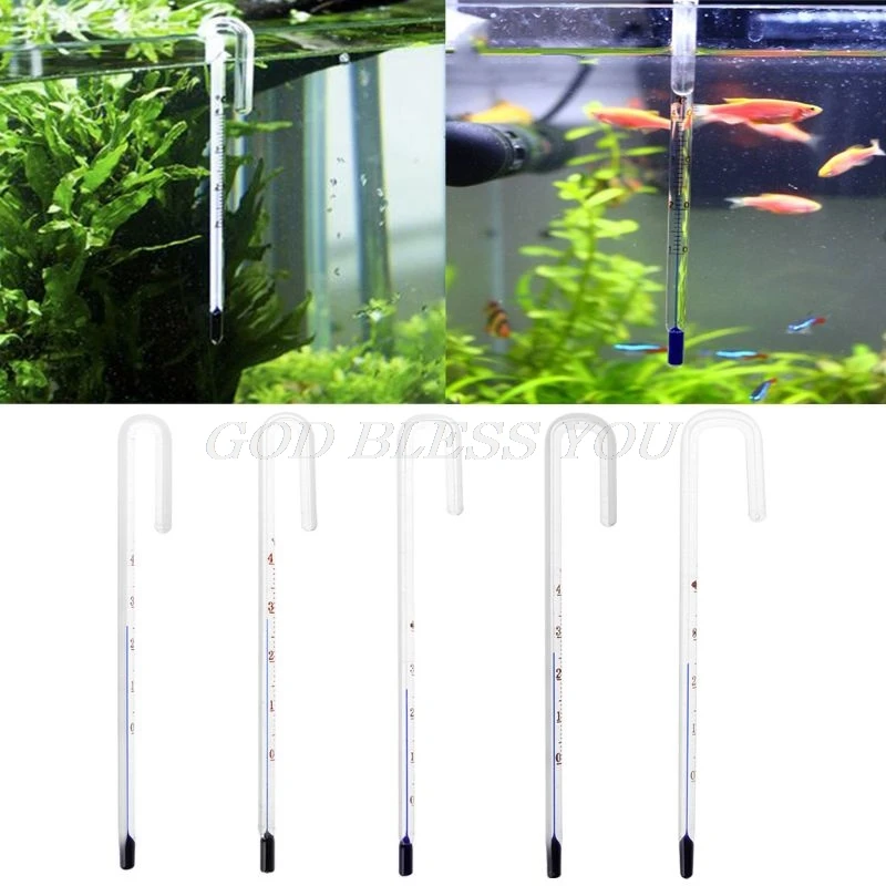 

Aquarium U Shape Hanging Glass Thermometer Temperature Monitor Fish Tank