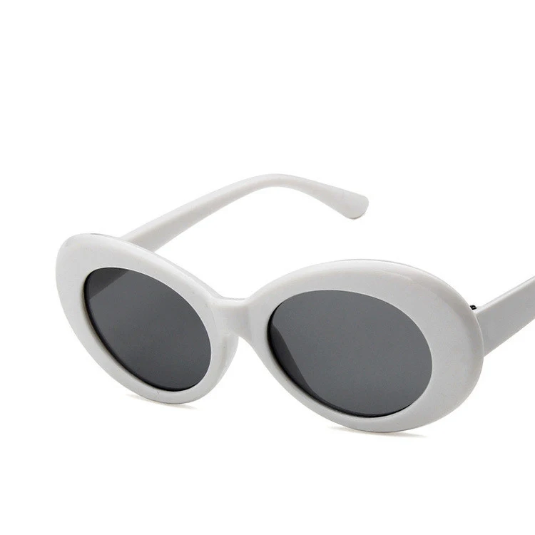 COOYOUNG Модные солнцезащитные очки овальные женские мужские ретро женские мужские Солнцезащитные очки женские очки UV400 - Цвет линз: C2WhiteBlack