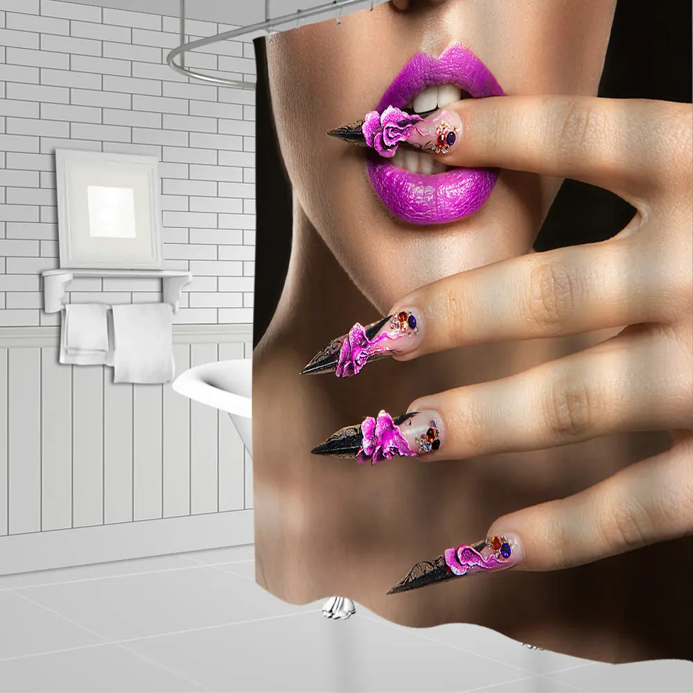 Elegant Noble Ladies Pink High Heels Personality Pattern Shower Curtain