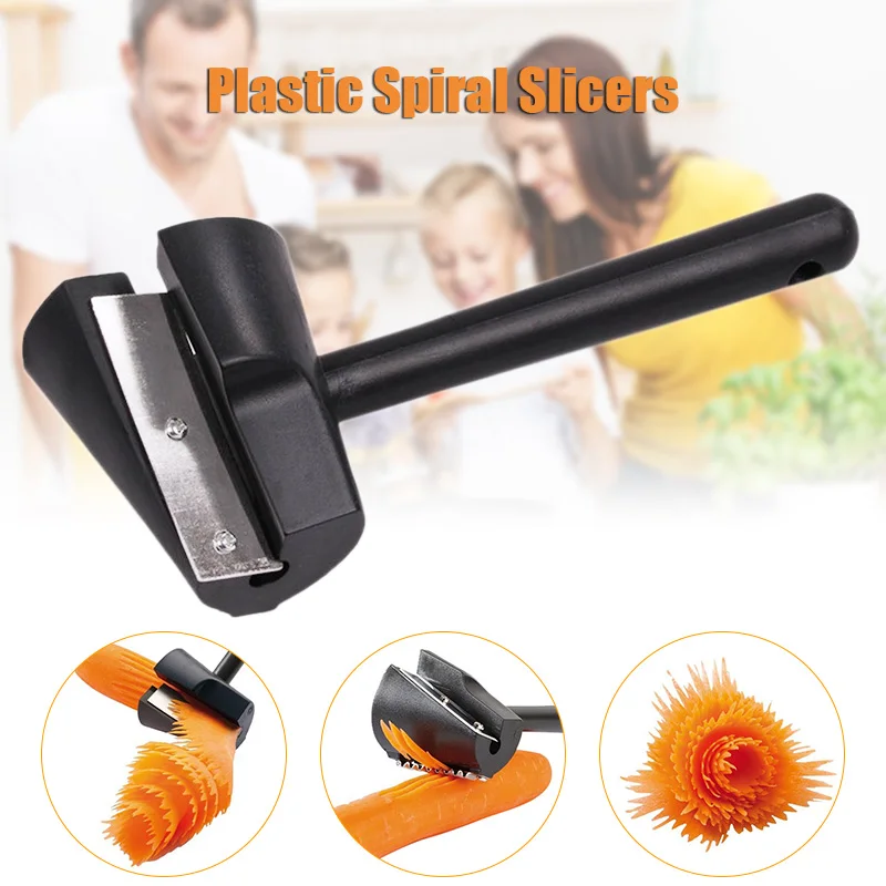 

Handheld Vegetable Cutter Fruits Carrot Spiral Slicer Peeler with Handle Kitchen Gadget DC120
