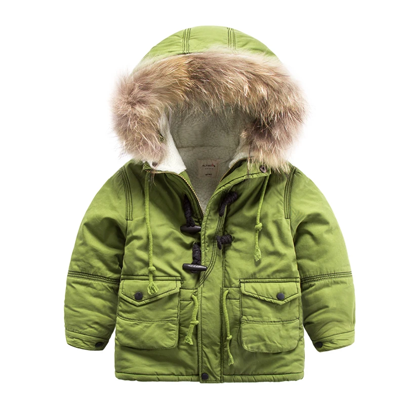 Children with hooded cotton velvet 2016 winter new color warm fur collar coat boy baby coat