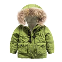 Children with hooded cotton velvet 2016 winter new color warm fur collar coat boy baby coat