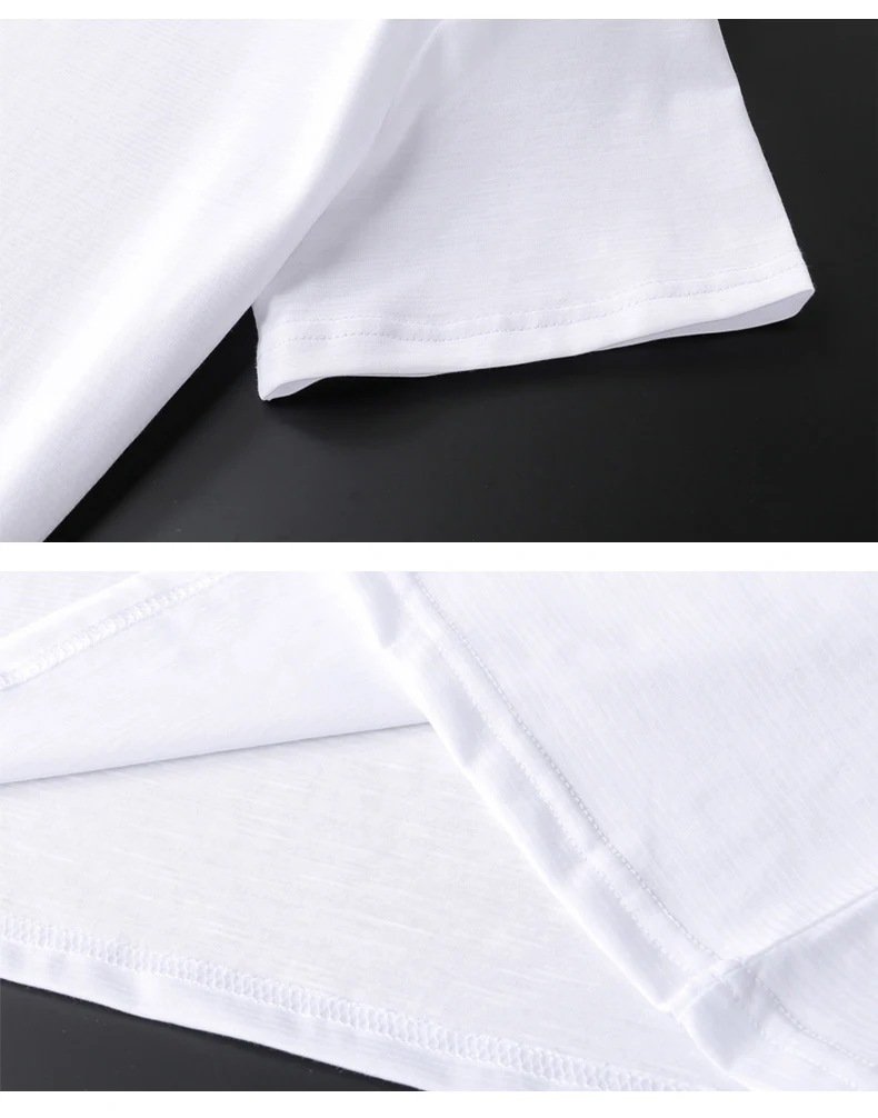t shirts for men Plain black White tshirt Mercerized Cotton fashion brand t shirt men Casual Short Sleeves Cool T-shirt Men (2)