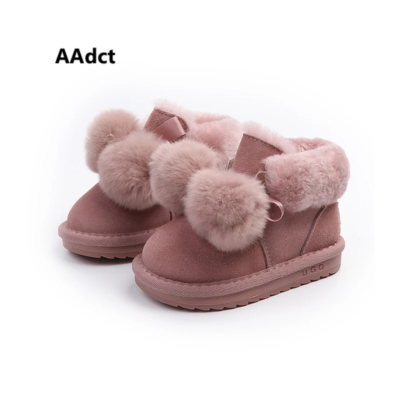 

AAdct Cotton warm snow baby boots for little boys New fashion little girls boots 2018 Winter non-slip little kids boots