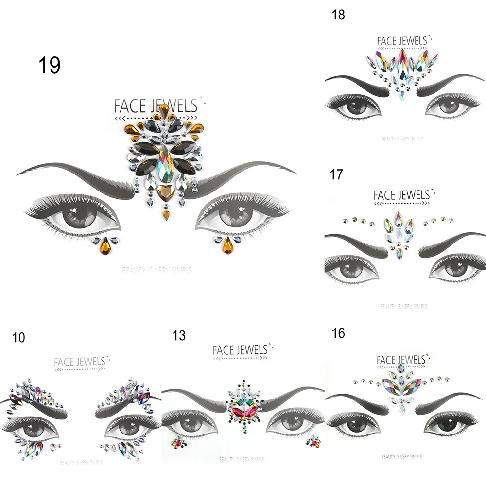 1 шт., 3D Хрустальные Временные татуировки для глаз, Переводные тени для век, подводка для глаз, наклейки для лица, женские праздничные вечерние украшения для глаз, инструмент для макияжа
