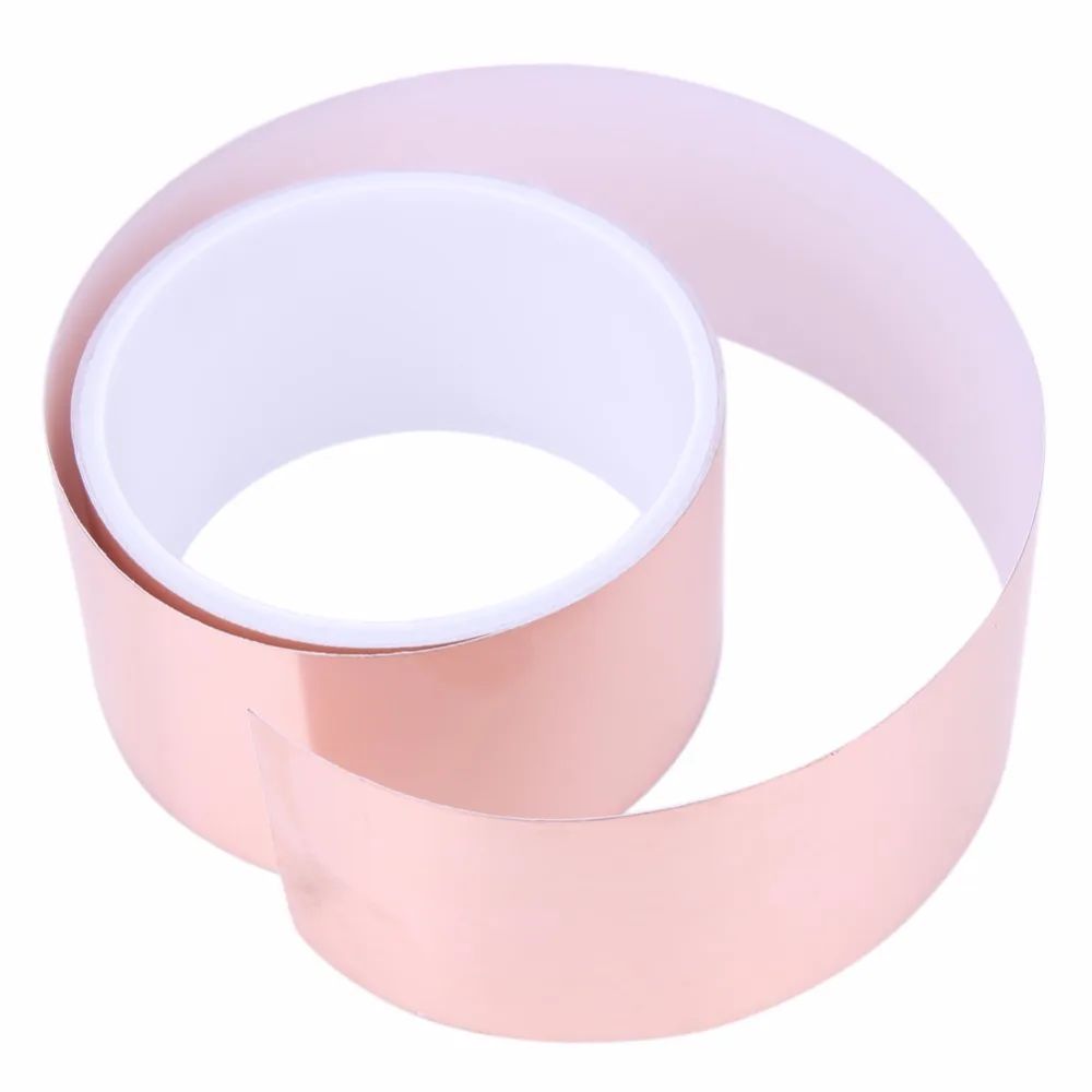 50mm x 2m One Side Copper Tape Copper Foil Adhesive Tape EMI Shielding Guitar Slug Snail Barrier Single Conductive Tape 