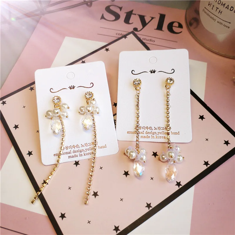 

Korea Handmade Crystal Water drop Rhinestone Women Drop Earrings Dangle Earrings Fashion Jewelry Accessories-JQD5